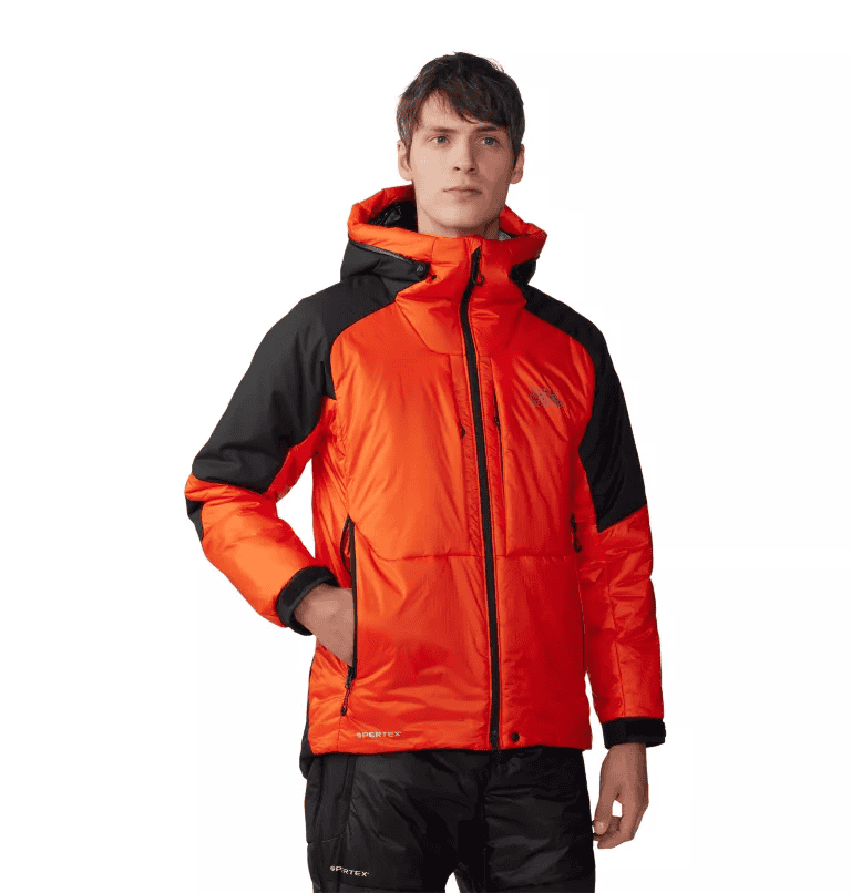 Mountain Hardwear MEN\'S COMPRESSOR™ ALPINE HOODED JACKET State Orange, Black